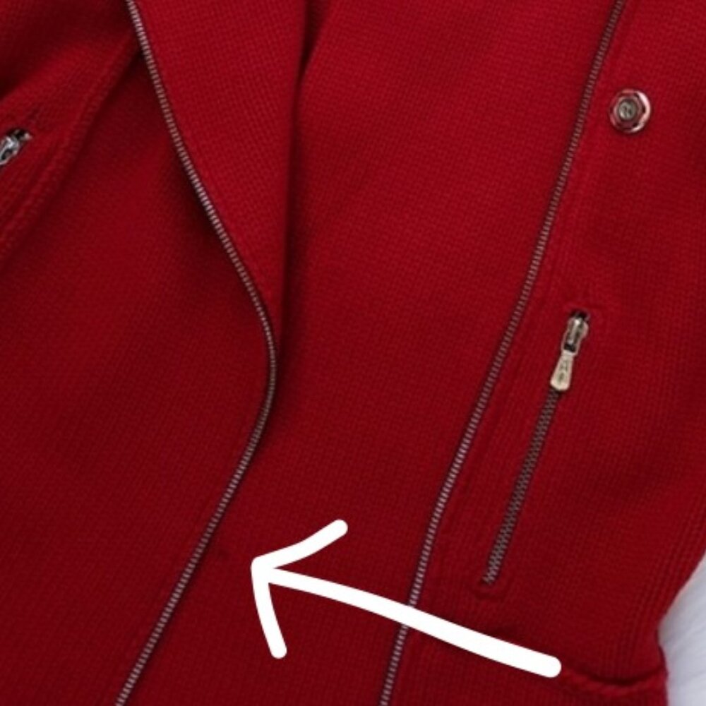 Anthropologie One Girl Who Red Wool Knit Sweater Moto Jacket | Size S - Picture 13 of 15